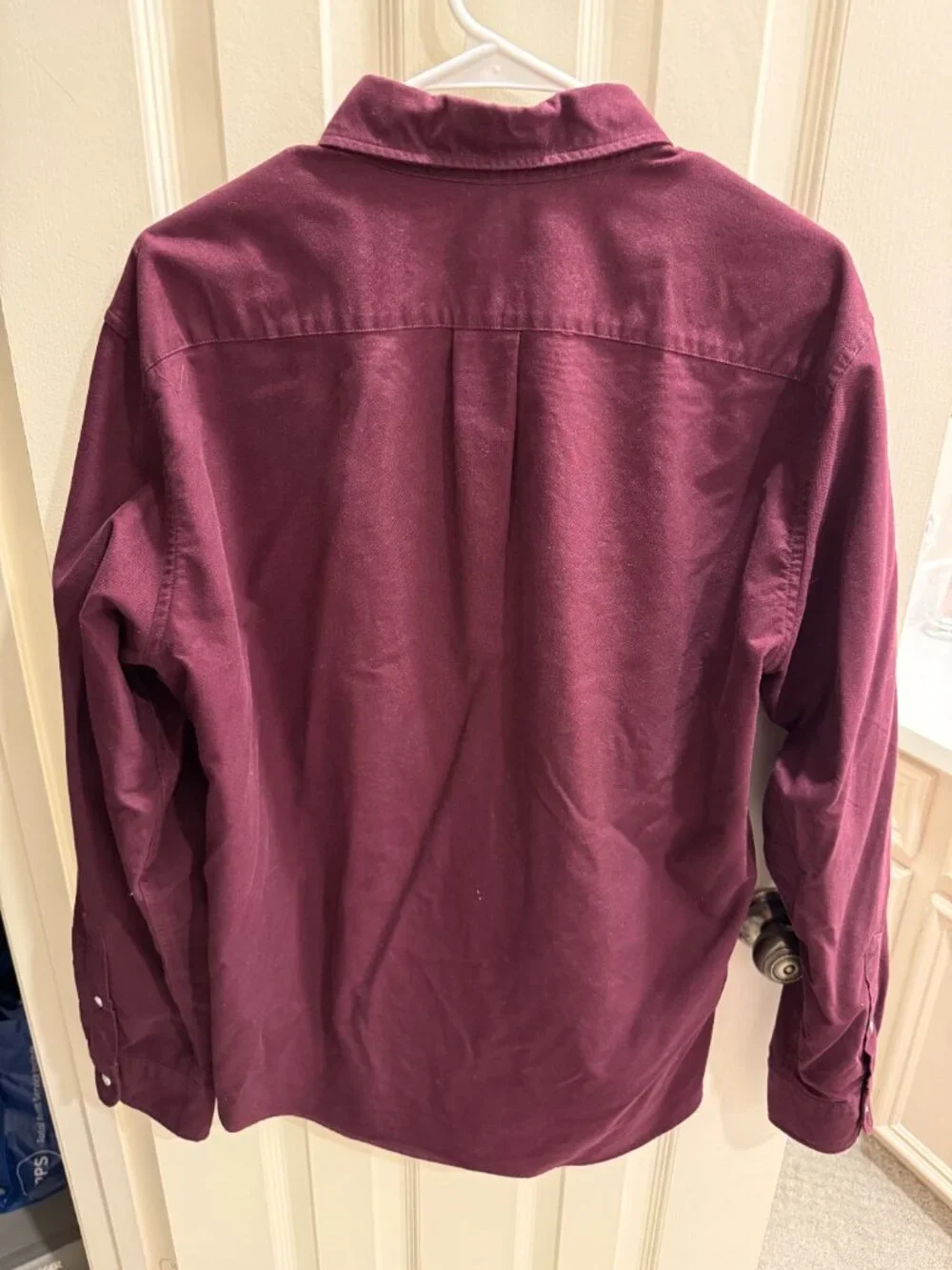J.Crew Men's Large Slim Fit Oxford Shirt Burgundy Button Down Long Sleeve